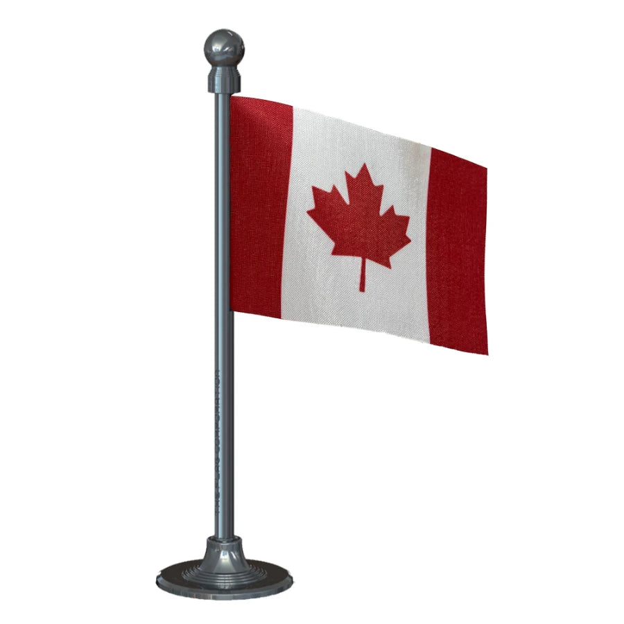 Canada Car Dashboard Flag of 2in x 3in With A Steel or Plastic Base