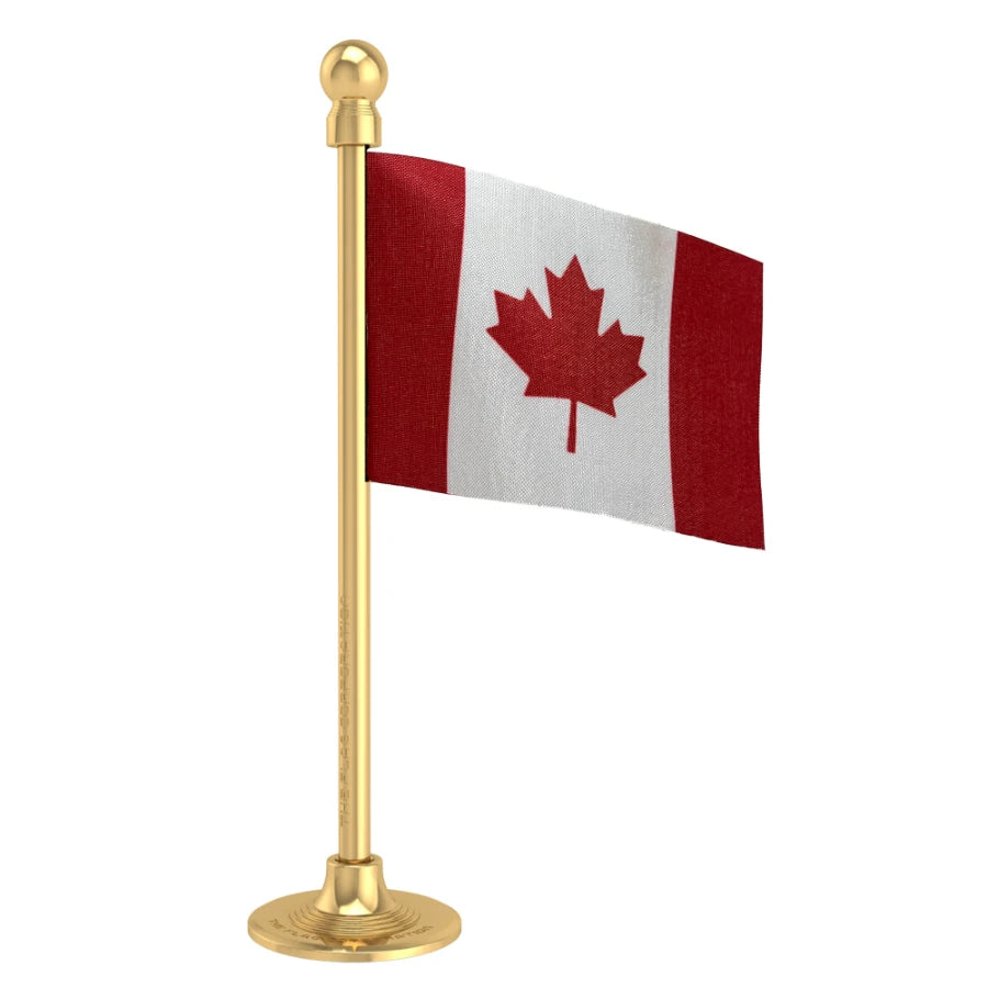 Canada Car Dashboard Flag of 2in x 3in With A Steel or Plastic Base