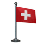 Switzerland Car Dashboard Flag of 2in x 3in With A Steel or Plastic Base