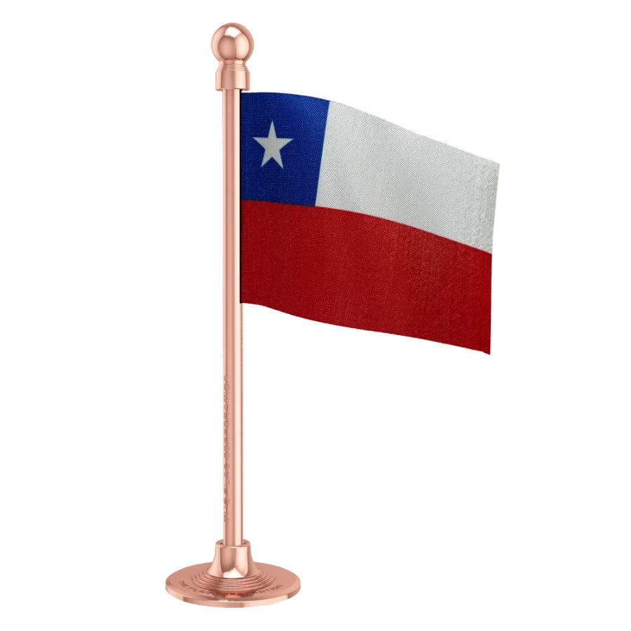 Chile Car Dashboard Flag of 2in x 3in With A Steel or Plastic Base
