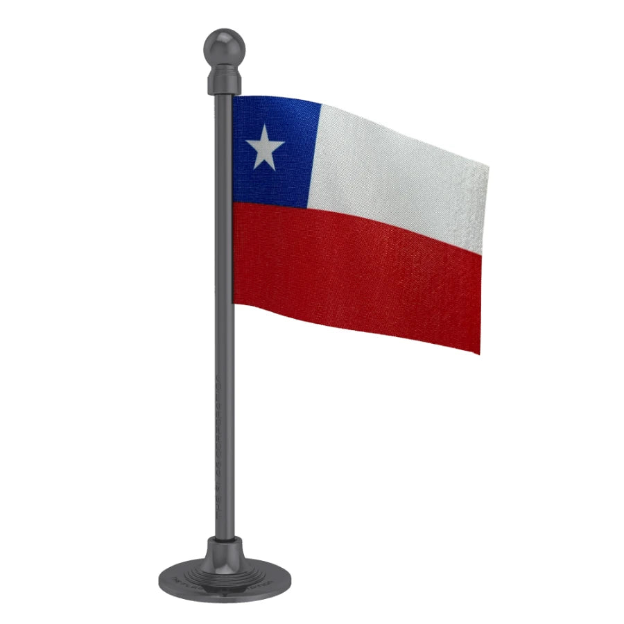 Chile Car Dashboard Flag of 2in x 3in With A Steel or Plastic Base