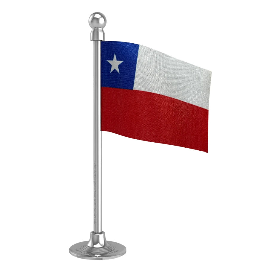 Chile Car Dashboard Flag of 2in x 3in With A Steel or Plastic Base