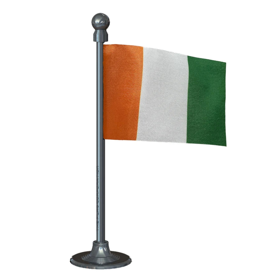 Côte d'Ivoire Car Dashboard Flag of 2in x 3in With A Steel or Plastic Base