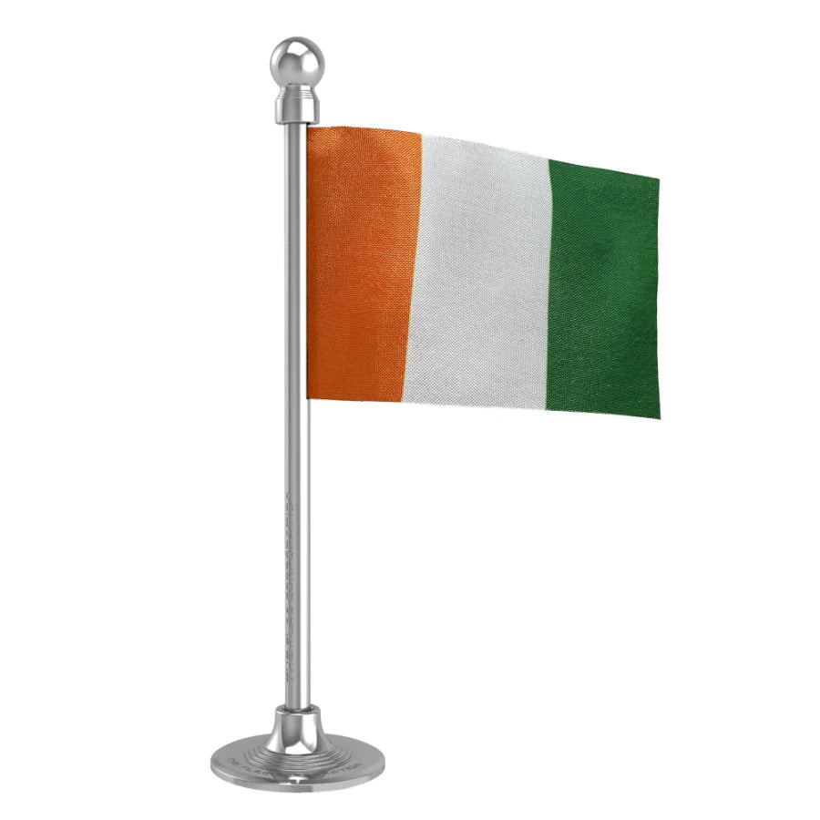 Côte d'Ivoire Car Dashboard Flag of 2in x 3in With A Steel or Plastic Base