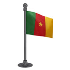 Cameroon Car Dashboard Flag of 2in x 3in With A Steel or Plastic Base