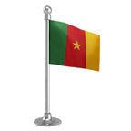 Cameroon Car Dashboard Flag of 2in x 3in With A Steel or Plastic Base