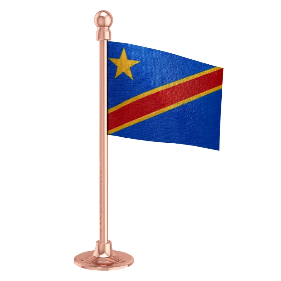 Congo (Kinshasa) Car Dashboard Flag of 2in x 3in With A Steel or Plastic Base