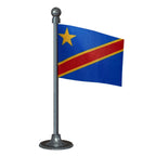 Congo (Kinshasa) Car Dashboard Flag of 2in x 3in With A Steel or Plastic Base