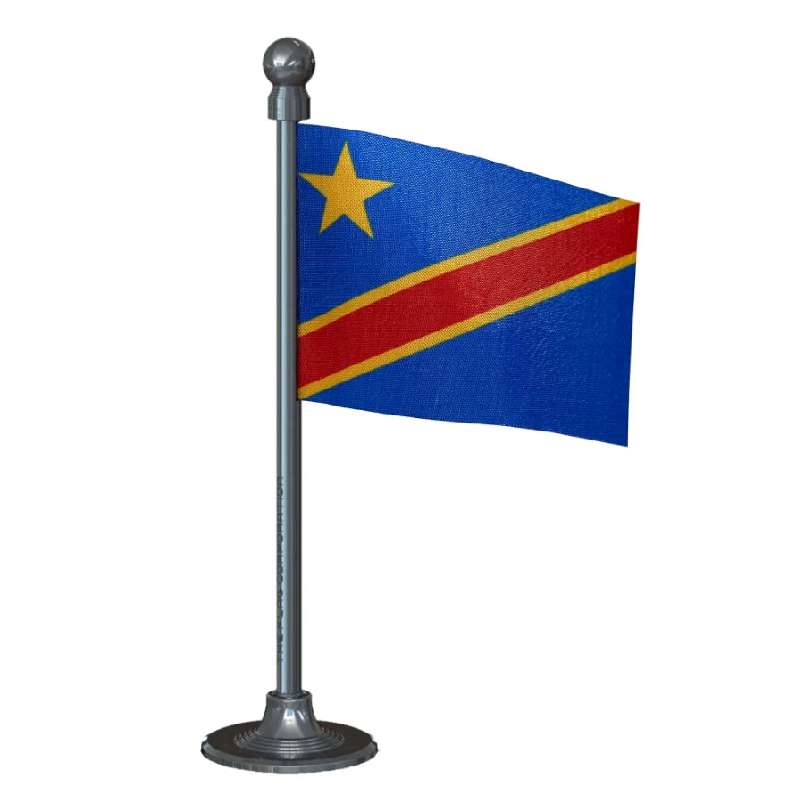 Congo (Kinshasa) Car Dashboard Flag of 2in x 3in With A Steel or Plastic Base