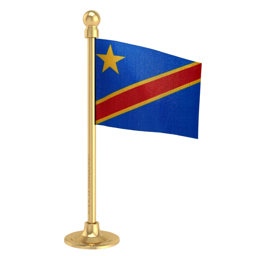 Congo (Kinshasa) Car Dashboard Flag of 2in x 3in With A Steel or Plastic Base