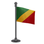 Congo (Brazzaville)  Car Dashboard Flag of 2in x 3in With A Steel or Plastic Base