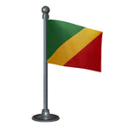 Congo (Brazzaville)  Car Dashboard Flag of 2in x 3in With A Steel or Plastic Base