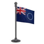 Cook Islands Car Dashboard Flag of 2in x 3in With A Steel or Plastic Base