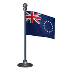 Cook Islands Car Dashboard Flag of 2in x 3in With A Steel or Plastic Base