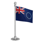 Cook Islands Car Dashboard Flag of 2in x 3in With A Steel or Plastic Base