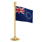 Cook Islands Car Dashboard Flag of 2in x 3in With A Steel or Plastic Base