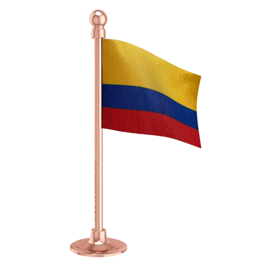 Colombia Car Dashboard Flag of 2in x 3in With A Steel or Plastic Base