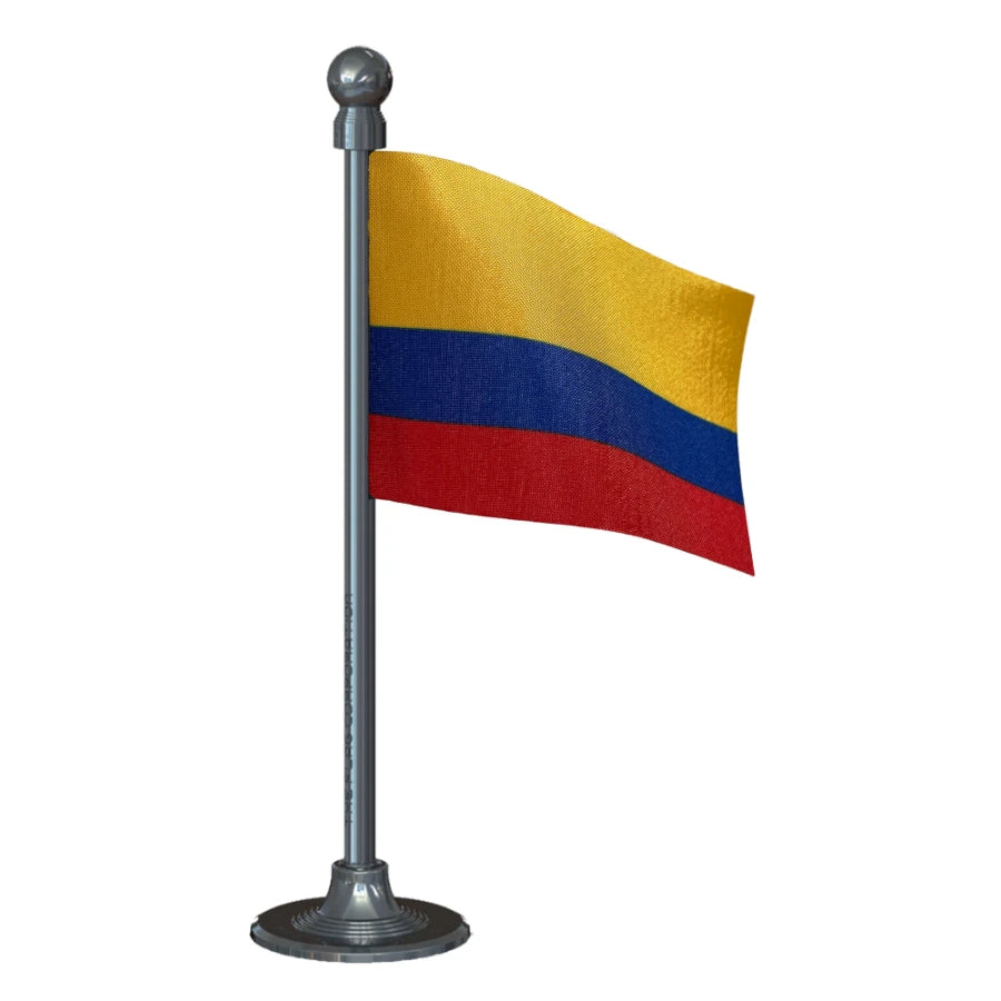 Colombia Car Dashboard Flag of 2in x 3in With A Steel or Plastic Base