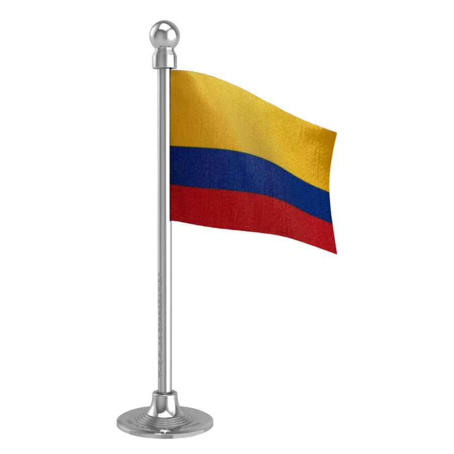 Colombia Car Dashboard Flag of 2in x 3in With A Steel or Plastic Base