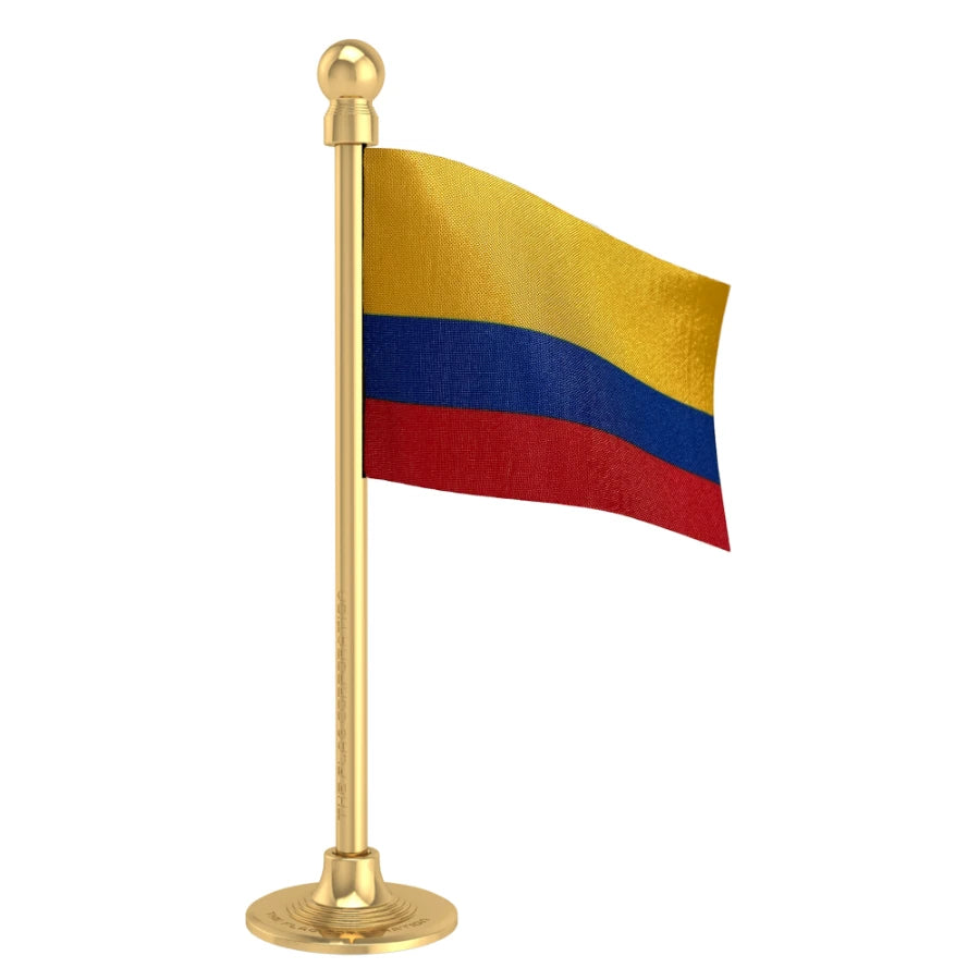 Colombia Car Dashboard Flag of 2in x 3in With A Steel or Plastic Base
