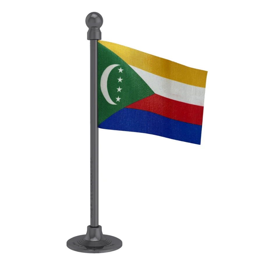 Comoros Car Dashboard Flag of 2in x 3in With A Steel or Plastic Base