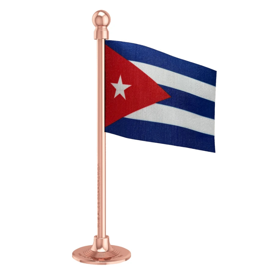 Cuba  Car Dashboard Flag of 2in x 3in With A Steel or Plastic Base