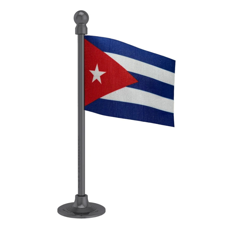 Cuba  Car Dashboard Flag of 2in x 3in With A Steel or Plastic Base