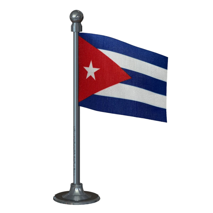 Cuba  Car Dashboard Flag of 2in x 3in With A Steel or Plastic Base