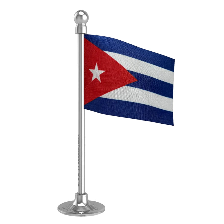 Cuba  Car Dashboard Flag of 2in x 3in With A Steel or Plastic Base