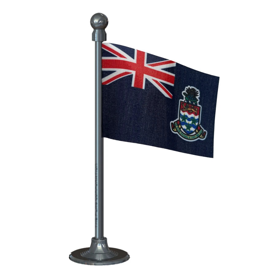 Cayman Islands Car Dashboard Flag of 2in x 3in With A Steel or Plastic Base