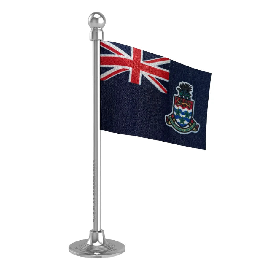Cayman Islands Car Dashboard Flag of 2in x 3in With A Steel or Plastic Base