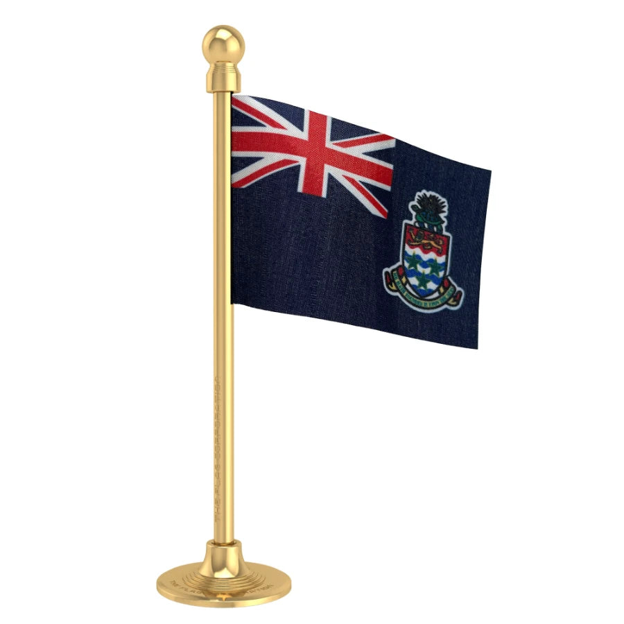 Cayman Islands Car Dashboard Flag of 2in x 3in With A Steel or Plastic Base