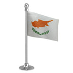 Cyprus Car Dashboard Flag of 2in x 3in With A Steel or Plastic Base