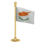Cyprus Car Dashboard Flag of 2in x 3in With A Steel or Plastic Base