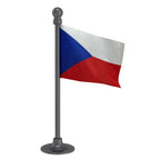 Czech Republic Car Dashboard Flag of 2in x 3in With A Steel or Plastic Base