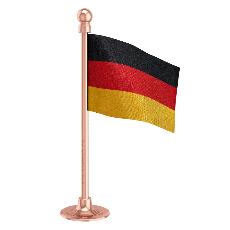 Germany Car Dashboard Flag of 2in x 3in With A Steel or Plastic Base