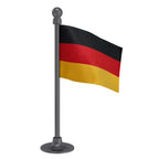 Germany Car Dashboard Flag of 2in x 3in With A Steel or Plastic Base