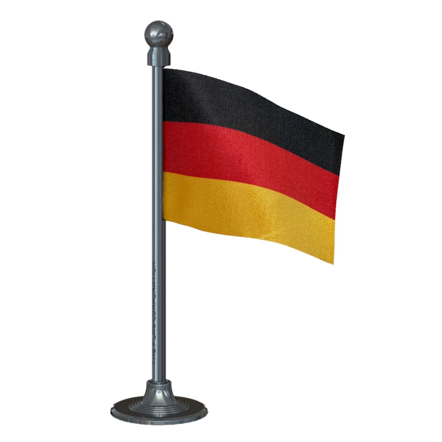 Germany Car Dashboard Flag of 2in x 3in With A Steel or Plastic Base