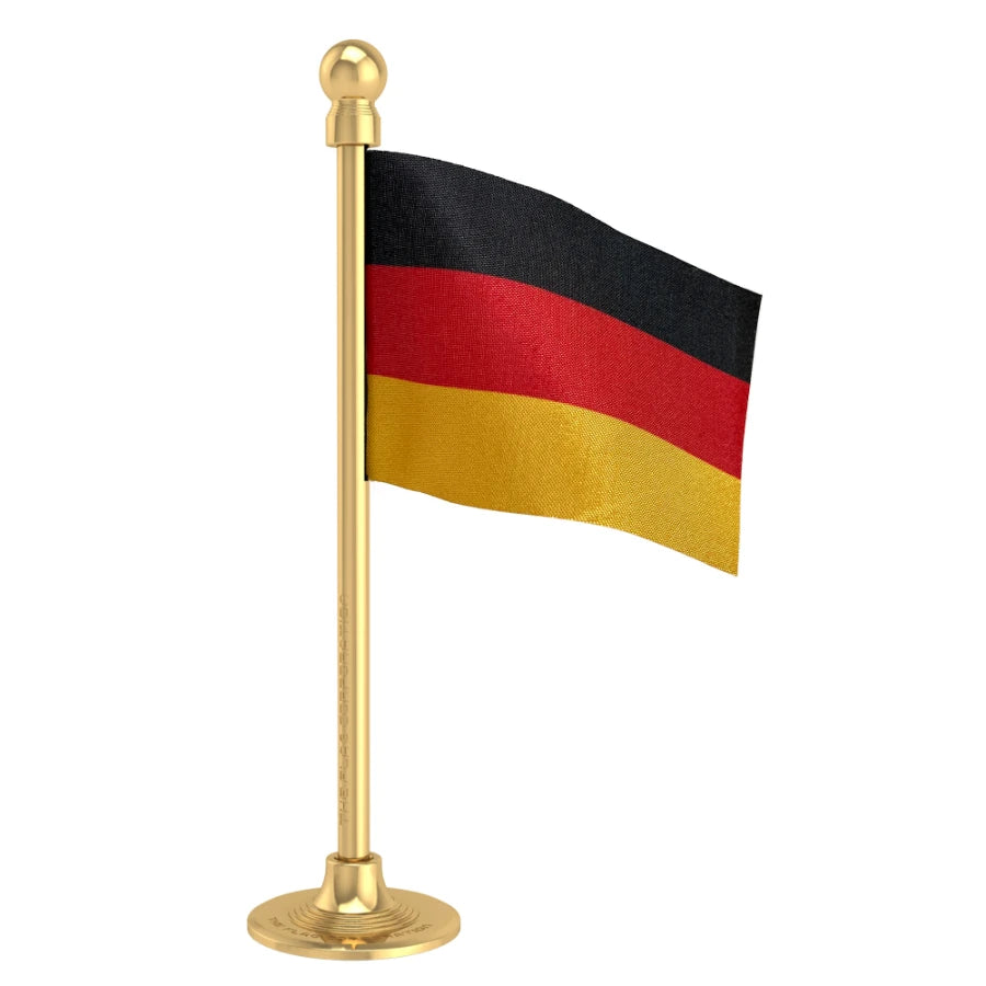 Germany Car Dashboard Flag of 2in x 3in With A Steel or Plastic Base