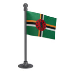 Dominica Car Dashboard Flag of 2in x 3in With A Steel or Plastic Base