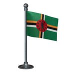 Dominica Car Dashboard Flag of 2in x 3in With A Steel or Plastic Base