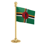 Dominica Car Dashboard Flag of 2in x 3in With A Steel or Plastic Base