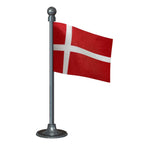 Denmark Car Dashboard Flag of 2in x 3in With A Steel or Plastic Base