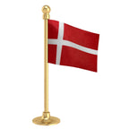 Denmark Car Dashboard Flag of 2in x 3in With A Steel or Plastic Base