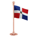 Dominican Republic Car Dashboard Flag of 2in x 3in With A Steel or Plastic Base