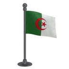 Algeria Car Dashboard Flag of 2in x 3in With A Steel or Plastic Base