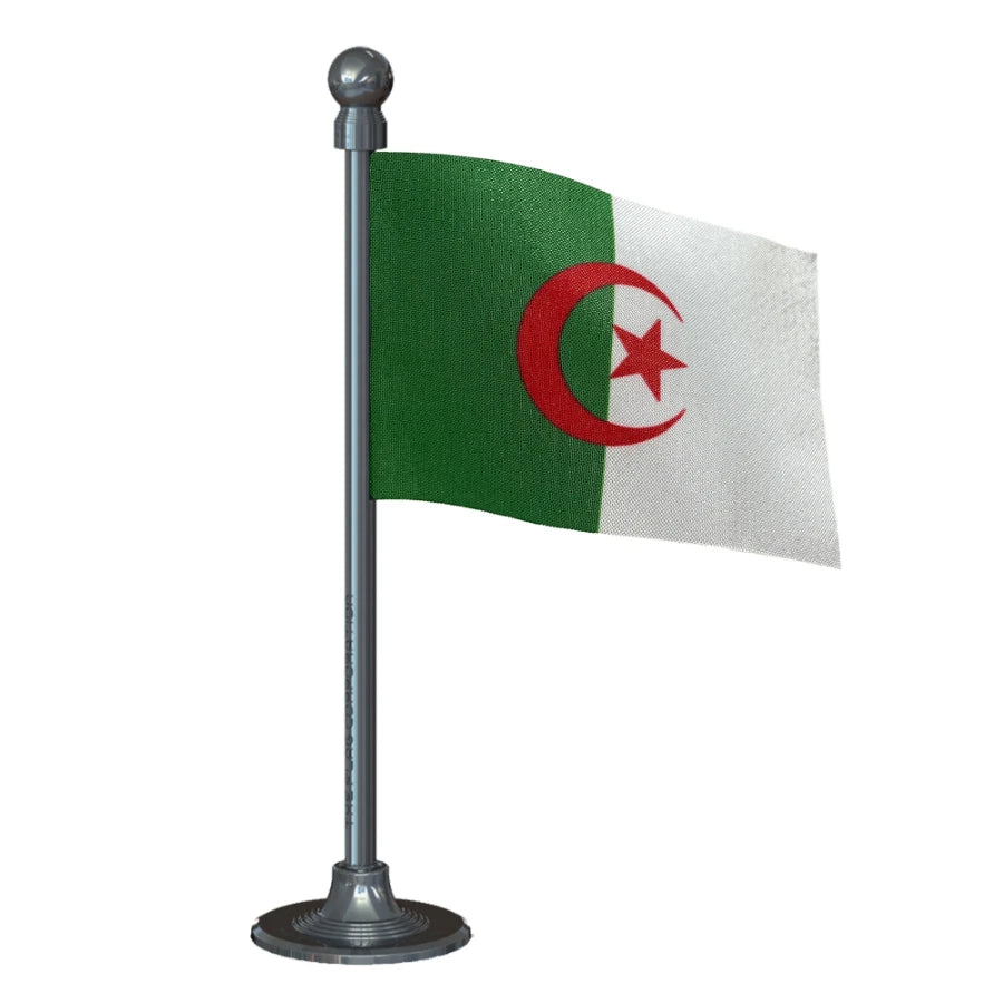 Algeria Car Dashboard Flag of 2in x 3in With A Steel or Plastic Base
