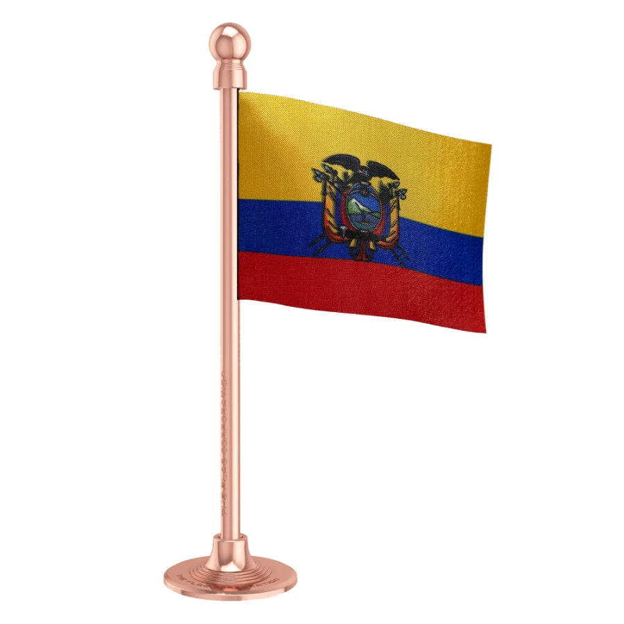 Ecuador  Car Dashboard Flag of 2in x 3in With A Steel or Plastic Base
