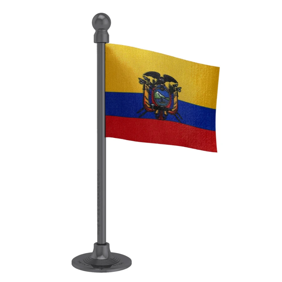Ecuador  Car Dashboard Flag of 2in x 3in With A Steel or Plastic Base