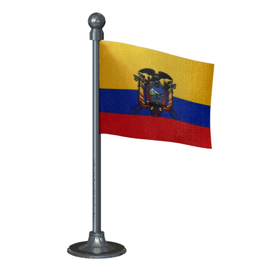 Ecuador  Car Dashboard Flag of 2in x 3in With A Steel or Plastic Base